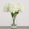20" White Artificial Hydrangea Arrangement in Glass Vase